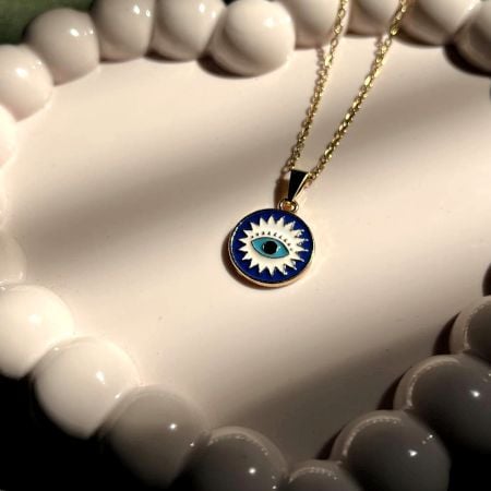 18K Gold Plated Iced Evil Eye Necklace